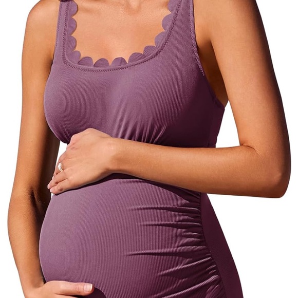 Maternity Purple One-Piece Swimsuit - Picture 4 of 7